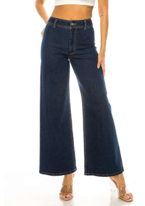 High Rise Wide Leg Denim Pants
