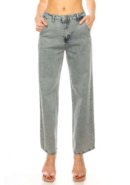 High rise Chino Style Denim Pants