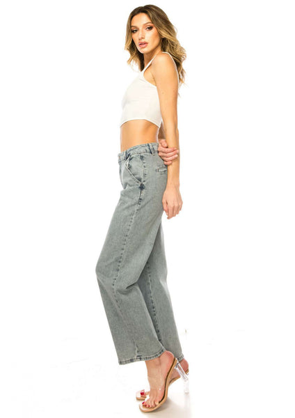 High rise Chino Style Denim Pants