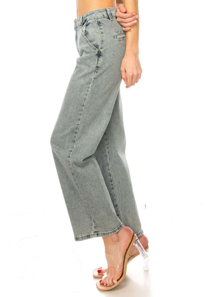 High rise Chino Style Denim Pants
