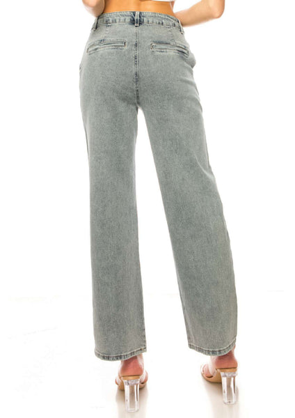 High rise Chino Style Denim Pants