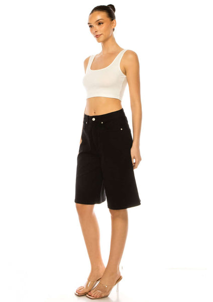 RELAXED FIT DENIM BERMUDA JEAN JORTS