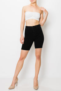 Jet Black Button Fly Cycling Shorts