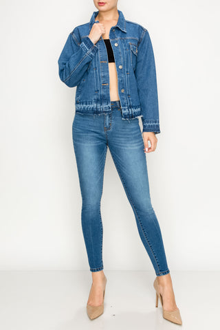 Released Hem Denim Jacket