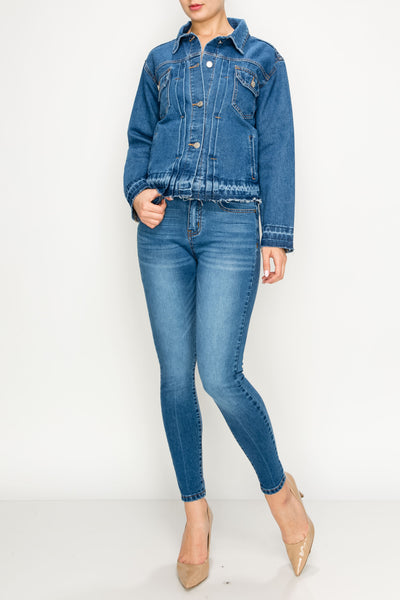 Released Hem Denim Jacket