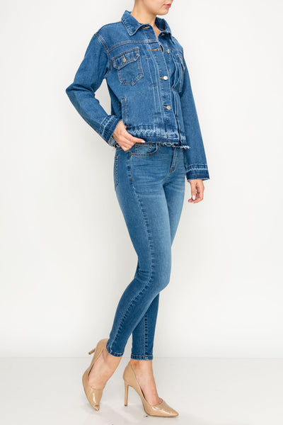 Released Hem Denim Jacket