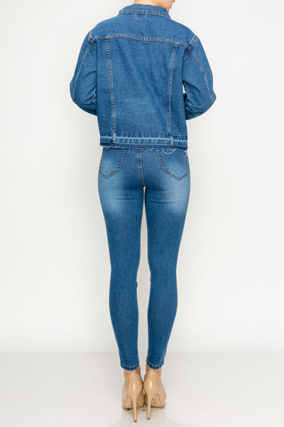 Released Hem Denim Jacket