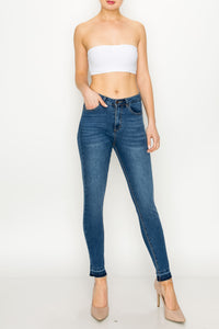 Medium Wash Released Hem Jeans