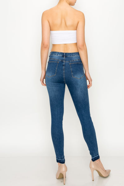 Medium Wash Released Hem Jeans