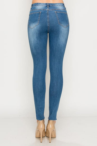 Medium Wash Ripped Skinny Jeans