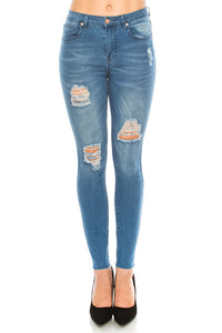 Light Wash Ripped Skinny Jeans