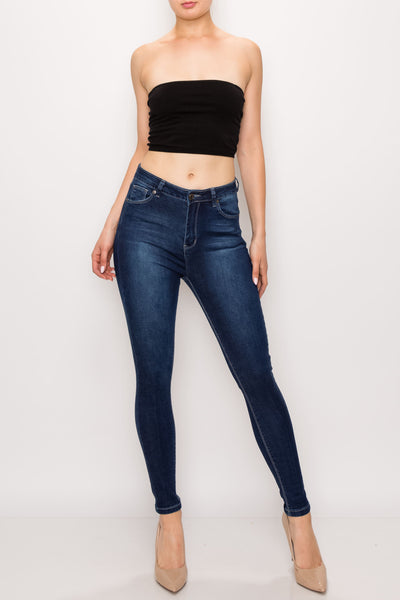 Dark Wash Rayon Skinny Jeans