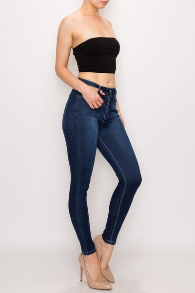 Dark Wash Rayon Skinny Jeans