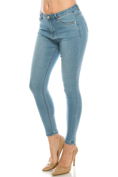Light Wash Rayon Skinny Jeans