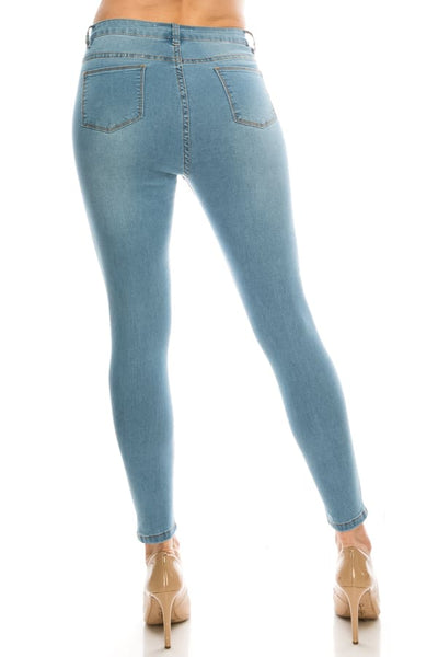 Light Wash Rayon Skinny Jeans
