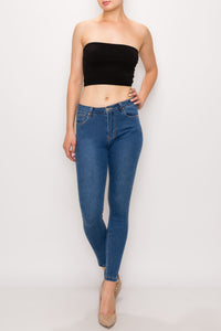 Medium Wash Rayon Skinny Jeans