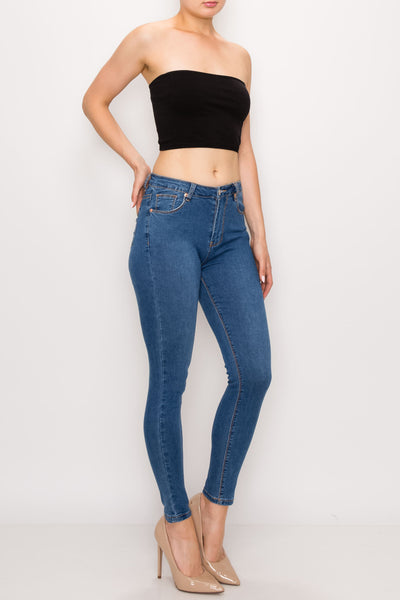 Medium Wash Rayon Skinny Jeans