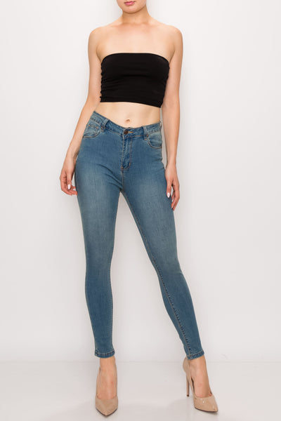 Vintage Wash Rayon Skinny Jeans
