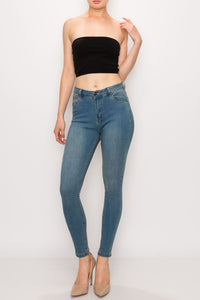 Vintage Wash Rayon Skinny Jeans