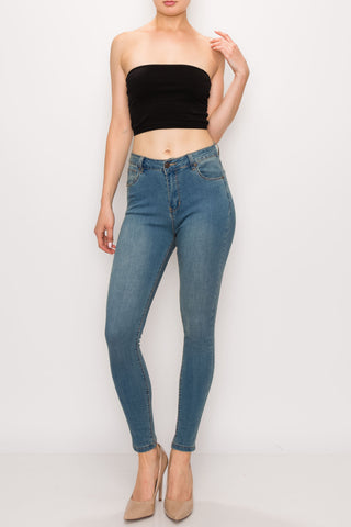 Vintage Wash Rayon Skinny Jeans