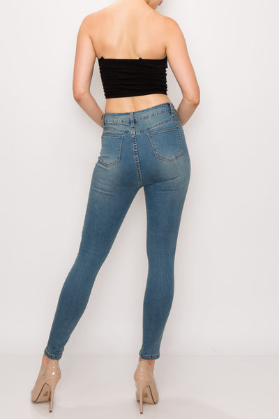 Vintage Wash Rayon Skinny Jeans