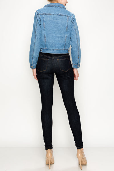 Plain Front Denim Jacket