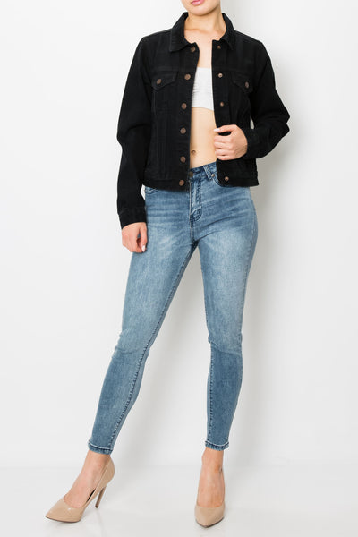 Black Boxy Crop Jacket