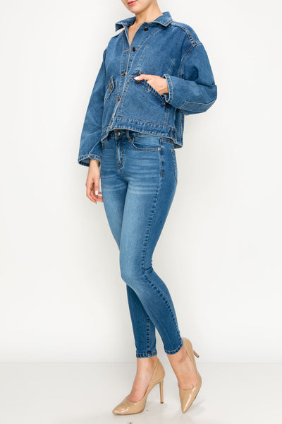 Medium Wash Oversized Jacket