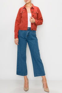 Brick Ripped Boxy Crop Jacket