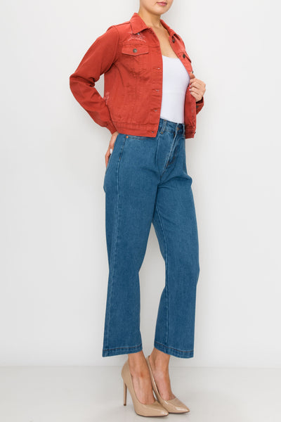Brick Ripped Boxy Crop Jacket