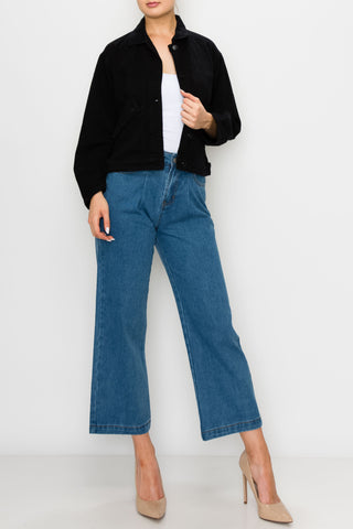 Jet Black Oversized Utility Jacket