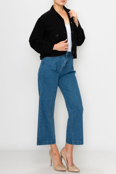 Jet Black Oversized Utility Jacket