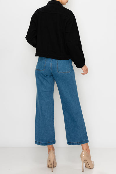 Jet Black Oversized Utility Jacket