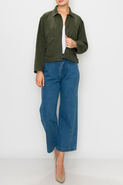 Olive Oversized Utility Jacket