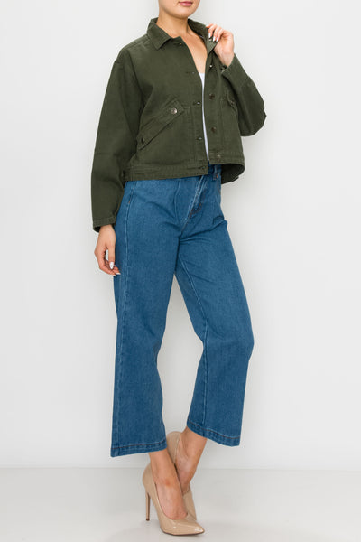 Olive Oversized Utility Jacket