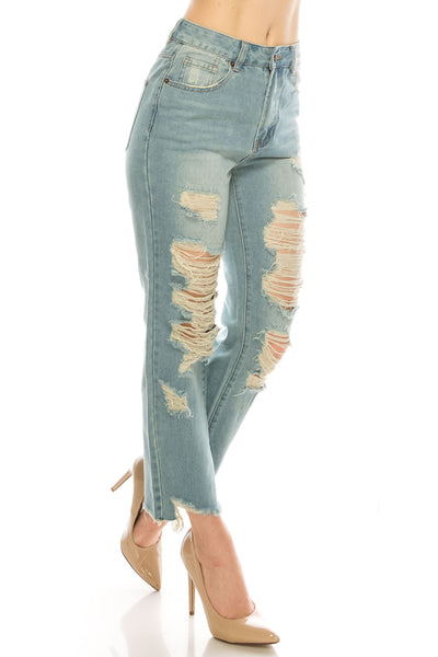 Vintage Destroyed Straight Jeans