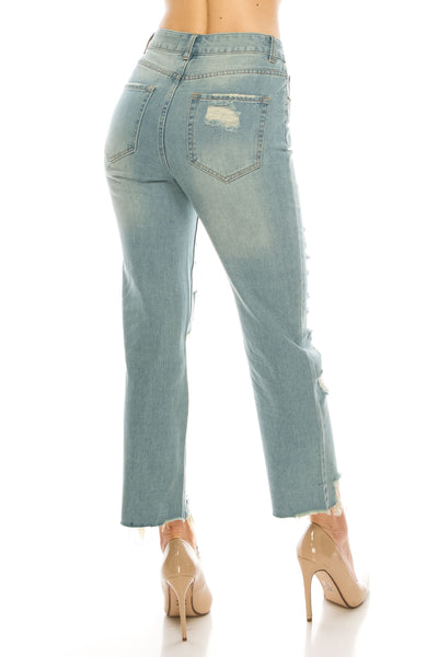 Vintage Destroyed Straight Jeans
