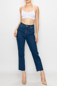 Dark Wash Non-Stretch Straight Jeans