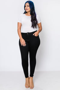 Plus Black Rayon Skinny Jeans