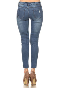 Medium Wash Ripped Skinny Jeans