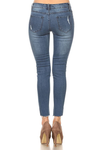 Medium Wash Ripped Skinny Jeans