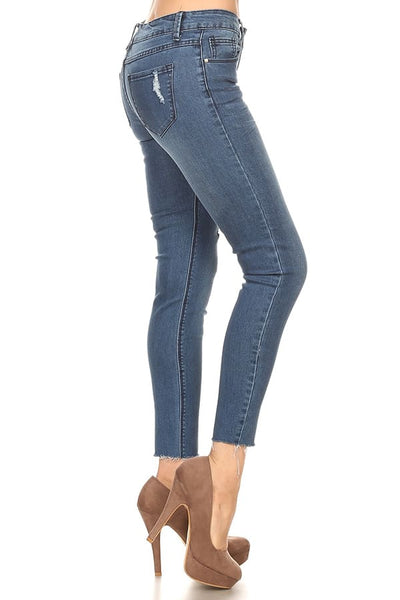 Medium Wash Ripped Skinny Jeans