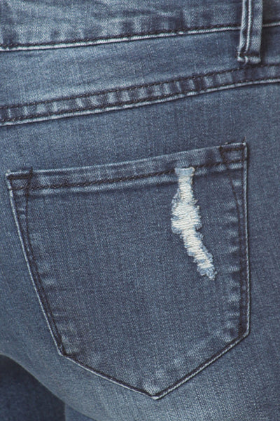 Medium Wash Ripped Skinny Jeans