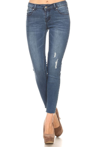 Medium Wash Ripped Skinny Jeans