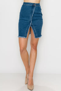 Medium Wash Split Front Skirts