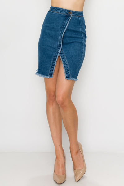 Medium Wash Split Front Skirts