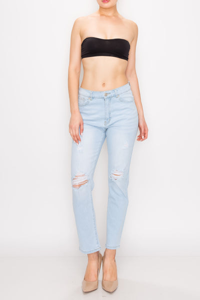 Bleached Ripped Boyfriend Jeans