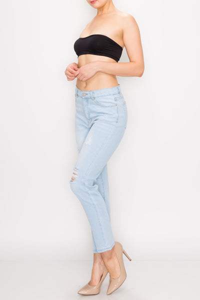 Bleached Ripped Boyfriend Jeans