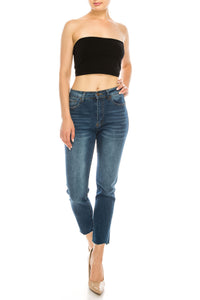 Medium Wash Tapered Leg Mom Jeans