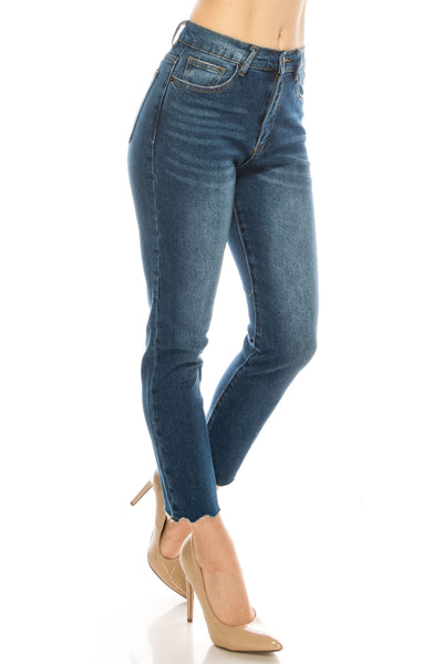 Medium Wash Tapered Leg Mom Jeans
